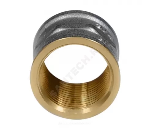 Муфта латунь никель Ду 40 (1 1/2") ВР/ВР 9018 ГОСТ 32585-2013 Aquasfera 9018-05