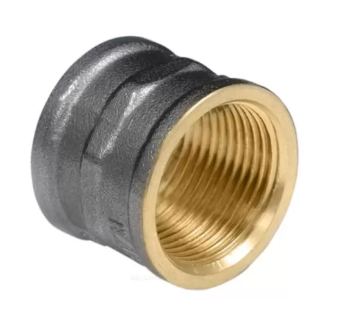 Муфта латунь никель Ду 40 (1 1/2") ВР/ВР 9018 ГОСТ 32585-2013 Aquasfera 9018-05
