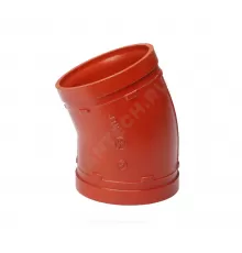 Отвод (колено) под муфту 22,5гр грувлок ковкий чугун XGQT05 Ду100 (Дн108) Ру25 JIANZHI