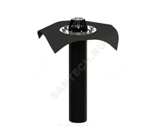 Воронка кровельная с вертикальным выпуском PP Дн 110 c листвоуловителем, прижимным фланцем из нержавеющей стали Татполимер ТП-01.100/6/В