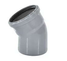Отвод PP-H серый Дн 40х45гр б/нап в/к RTP (РосТурПласт) 36405