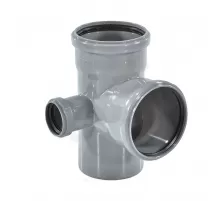 Крестовина PP-H 2-плоскостная левая серая Дн 110х110х50х87гр б/нап в/к RTP (РосТурПласт) 36540