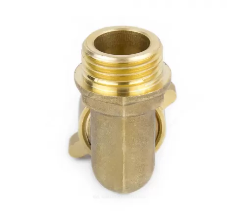 Переходник штуцерный латунь разъемный для шланга Дн 18х1/2" НР угловой 9106 Aquasfera 9106-02
