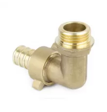 Переходник штуцерный латунь разъемный для шланга Дн 20х3/4" НР угловой 9106 Aquasfera 9106-04