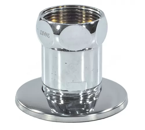 Соединитель для полотенцесушителя латунь Ду 32 1 1/4"x1 1/4" нак/гайка/НР прямой хром Элит-Металл SMT731SCH1212