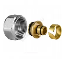 Евроконус для МП труб латунь обжим Дн 20х2,0х3/4" с накидной гайкой универсальный SantechSystems