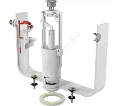 Арматура для бачка сливная/наливная 1/2" боковое подключение кнопка хром старт-стоп Alca Plast SA2000K 1/2" CHROM