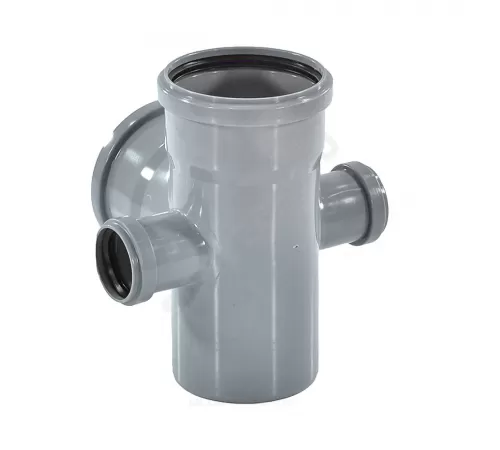 Крестовина PP-H 2-плоскостная левая и правая серая Дн 110х110х50х87гр б/нап RTP (РосТурПласт) 36542