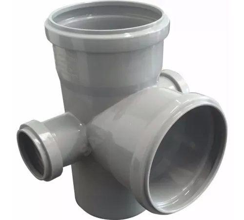 Крестовина PP-H 2-плоскостная левая и правая серая Дн 110х110х50х87гр б/нап RTP (РосТурПласт) 36542