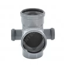 Крестовина PP-H 2-плоскостная левая и правая серая Дн 110х110х50х87гр б/нап RTP (РосТурПласт) 36542