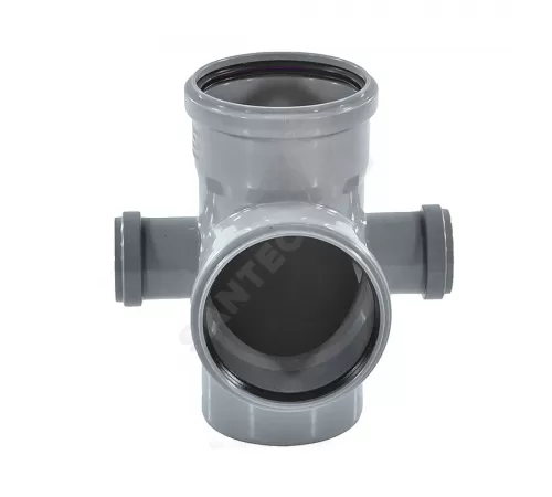 Крестовина PP-H 2-плоскостная левая и правая серая Дн 110х110х50х87гр б/нап RTP (РосТурПласт) 36542