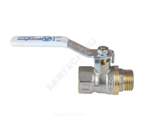 Кран шаровой латунь никель 1103 Standard Ду 15 Ру40 ВР/НР полнопроходной рычаг белый Aquasfera 1103-01 .