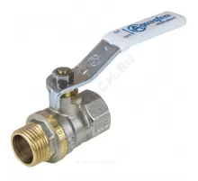 Кран шаровой латунь никель 1103 Standard Ду 32 Ру20 ВР/НР полнопроходной рычаг белый Aquasfera 1103-04 .