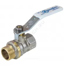 Кран шаровой латунь никель 1103 Standard Ду 15 Ру40 ВР/НР полнопроходной рычаг белый Aquasfera 1103-01 .
