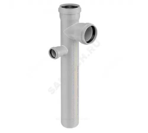 Крестовина PP-MD 2-уровневая левая бесшумная светло-серая Skolan Safe SKDDAL Дн 110х110х58х87гр (DN110х110х50) б/нап в/к Ostendorf 335680