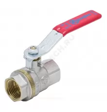 Кран шаровой латунь никель 1001 Euro Ду 32 Ру25 ВР полнопроходной рычаг красный Aquasfera 1001-04