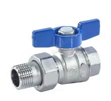 Кран шаровой латунь хром R859 Ду 20 Ру35 ВР/"американка" полнопроходной бабочка синяя Giacomini R859X345