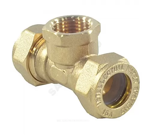 Тройник латунь 20Aх3/4"х20 обжим/ВР STAHLMANN STFL2003/420BEF