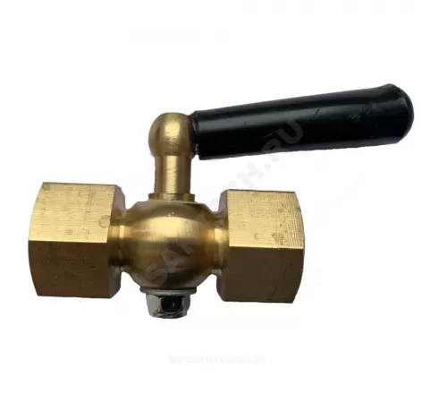Кран для манометра 3-ходовой латунь Ду 15 Ру25 ВР G1/2" с рукояткой без фланца ЭКОМЕРА КТХ-GF-GF