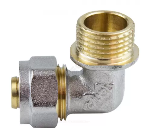 Угольник МП латунь никель обжим Дн 26х1"х90гр НР ГОСТ 32415-2013 7006 Aquasfera 7006-06