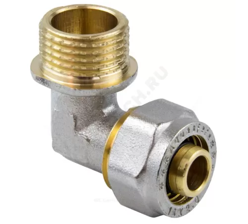 Угольник МП латунь никель обжим Дн 26х1"х90гр НР ГОСТ 32415-2013 7006 Aquasfera 7006-06