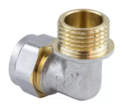 Угольник МП латунь никель обжим Дн 26х1"х90гр НР ГОСТ 32415-2013 7006 Aquasfera 7006-06