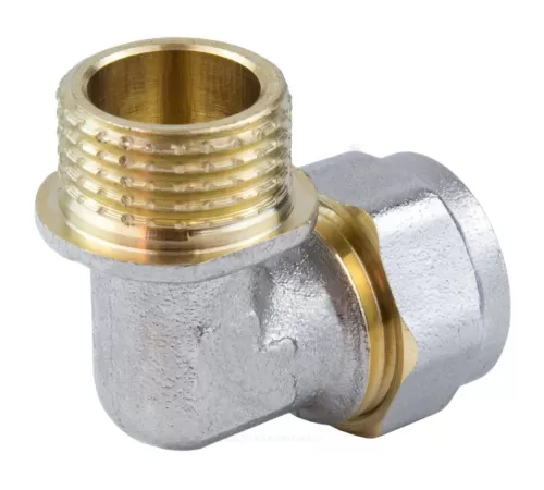 Угольник МП латунь никель обжим Дн 26х1"х90гр НР ГОСТ 32415-2013 7006 Aquasfera 7006-06