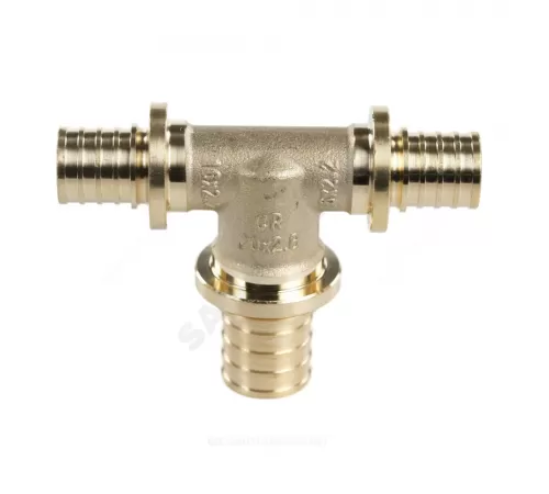Тройник для PE-X труб аксиальный латунь Дн 32х25х25 переходной MX Рехау 11080911001