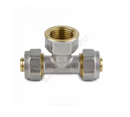 Тройник МП латунь никель обжим Дн 32х1"х32 ВР ГОСТ 32415-2013 7013 Aquasfera 7013-05