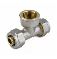 Тройник МП латунь никель обжим Дн 20х3/4"х20 ВР ГОСТ 32415-2013 7013 Aquasfera 7013-02