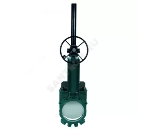 Задвижка шиберная односторонняя чугун VG4400-08MM Ду 600 Ру4 межфл с редуктором уплотнение: металл Tecofi VG4400-08MM0600