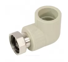 Угольник PP-R комбинированный серый Дн 32х1 1/4" с накидной гайкой VALFEX 10138132Г