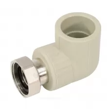 Угольник PP-R комбинированный серый Дн 32х1 1/4" с накидной гайкой VALFEX 10138132Г