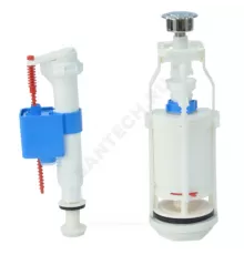 Арматура для бачка сливная/наливная 1/2" нижнее подключение кнопка хром 1/реж АНИ Пласт WC8510C