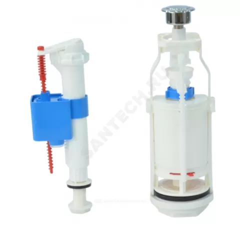 Арматура для бачка сливная/наливная 1/2" нижнее подключение кнопка хром 1/реж АНИ Пласт WC8510C