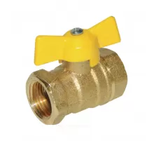 Кран шаровой латунь газ 11б27п6 Ду 15 Ру16 ВР бабочка Цветлит ZW10049