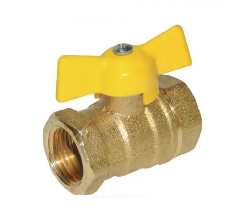 Кран шаровой латунь газ 11б27п6 Ду 15 Ру16 ВР бабочка Цветлит ZW10049