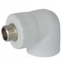 Угольник PP-R комбинированный белый Дн 25х3/4" НР RTP (РосТурПласт) 10802