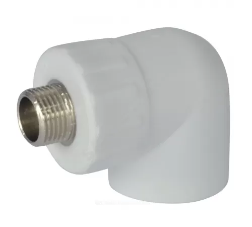 Угольник PP-R комбинированный белый Дн 25х1/2" НР RTP (РосТурПласт) 10801