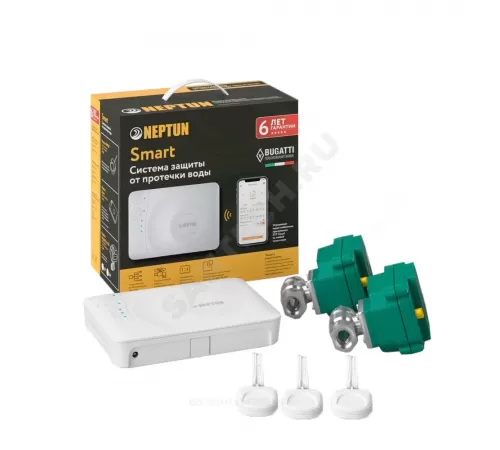 Система защиты от протечек воды латунь Bugatti Smart Tuya Ду 20 3/4" Ру40 ВР Neptun 2264870