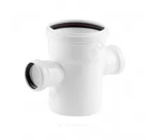 Отвод PP-M с выходом левый и правый бесшумный белый Дн 110х50х87гр б/нап в/к RTP (РосТурПласт) 29093