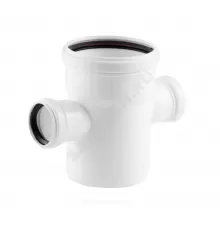 Отвод PP-M с выходом левый и правый бесшумный белый Дн 110х50х87гр б/нап в/к RTP (РосТурПласт) 29093