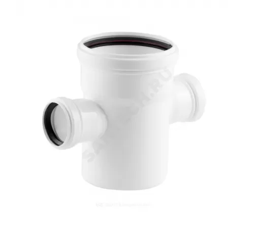 Отвод PP-M с выходом левый и правый бесшумный белый Дн 110х50х87гр б/нап в/к RTP (РосТурПласт) 29093