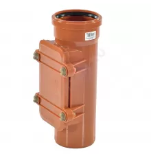 Ревизия НПВХ коричневая Дн 110 б/нап с прямоугольной крышкой KGRE Ostendorf 220600