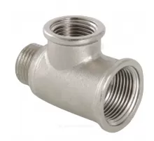 Тройник латунь никель переходной Ду 20х20х15 (3/4"х3/4"х1/2") ВР/ВР/НР VALFEX VF.134.N.034.034.012