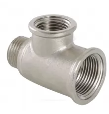 Тройник латунь никель переходной Ду 20х20х15 (3/4"х3/4"х1/2") ВР/ВР/НР VALFEX VF.134.N.034.034.012