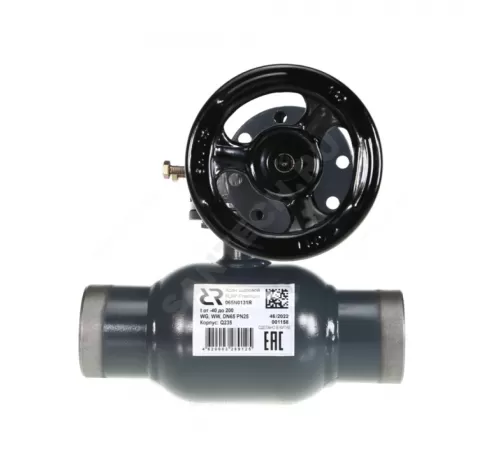 Кран шаровой сталь Jip-R Premium WW Ду 200 Ру25 п/привар с редуктором Ридан 065N0156GR