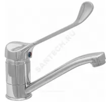 Смеситель для кухонной мойки хирургический локтевой одноручный короткий излив Стройка ЦС-СМ 27/1г D35 М-44 Центр Сантехники (Подольск) СТ300705