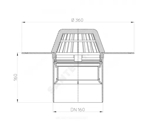 Воронка кровельная HL62P с вертикальным выпуском ПВХ Дн 160 с листвоуловителем, теплоизоляцией HL HL62P/5