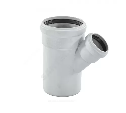 Тройник PP-MD переходной бесшумный светло-серый Skolan Safe SKEA Дн 200х110х45гр (DN200х110) б/нап в/к Ostendorf 338230